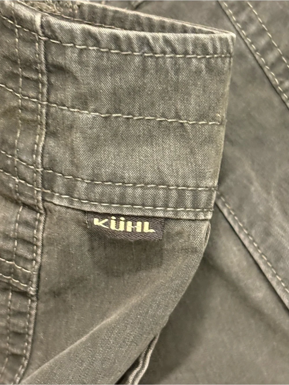 Kuhl Shorts Mens 36 Ambush Cargo Lightweight Hiking Vintage Patina Dye Green*